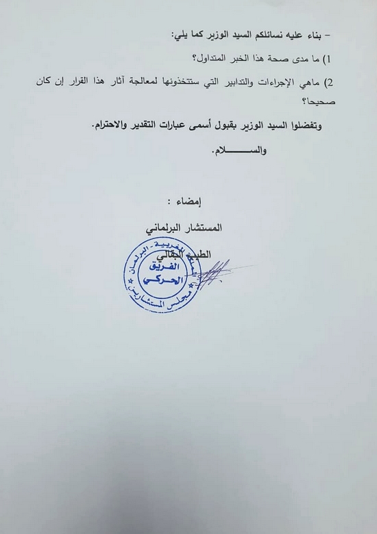 البقالي يسائل رئيس الحكومة ووزير الخارجية حول تداعيات إغلاق وكالة استقبال طلبات الفيزا الهولندية بالناظور