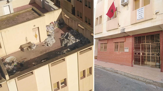 مواطنون مستاؤون من تحويل سطح مقر جماعة بوعرك إلى مطرح للنفايات 