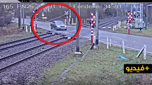 شاهدوا.. سائق يعبر خط السكة بتهور وينجو من حادث دهس مروع في بلجيكا
