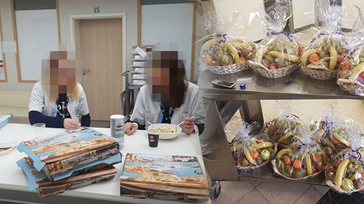 افاق للتضامن والتنمية ببروكسيل تزود موظفي القطاع الطبي بوجبات عشاء عرفانا وامتنانا من الجالية لهم