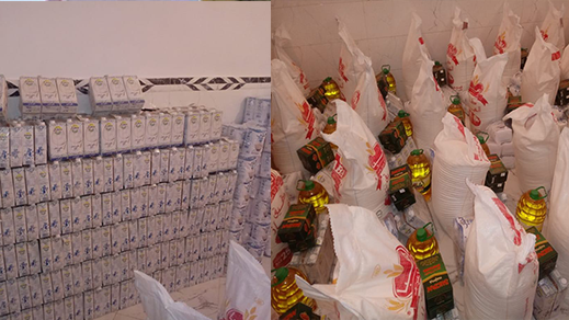 جمعويون يوزعون ما يفوق 140 قفة على الأسر المعوزة بحي "أولاد بوطيب الفوقاني" بالناظور