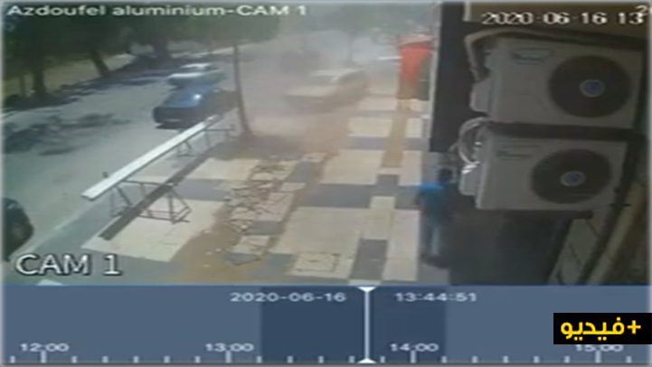 مقطع فيديو يسجل بشكل مباشر حادث السير بطريق أزغنغان