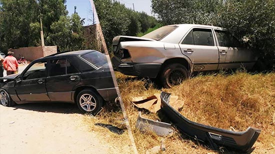 تصادم بين سيارتين بجماعة بني وكيل يخلف خسائر مادية جسيمة