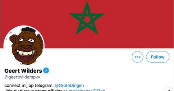 اختراق حساب زعيم اليمين المتطرّف الهولندي في "تويتر" والقراصنة يغيّرون صورته بالرّاية المغربية