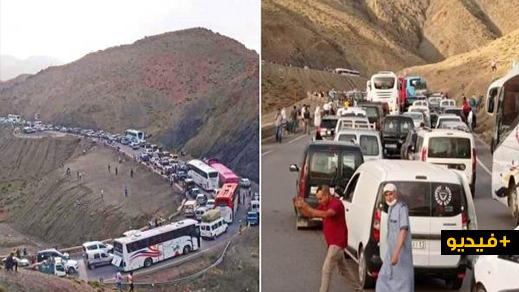 شاهدوا.. "طريق الموت" يشهد زحفا مخيفا واختناقات غير مسبوقة هذا الصباح