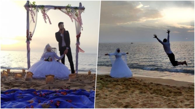 صور جديدة للزفاف الإستثنائي لـ"كوبل" وجدي بشاطئ "تشارنا" تغزو مواقع التواصل الإجتماعي