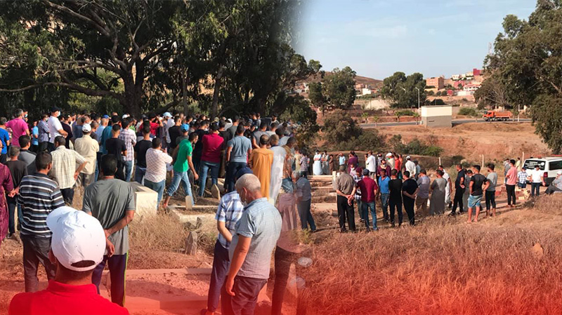 تشييع جنازة عاملي صباغة بأزغنغان توفيا في حادثة شغل