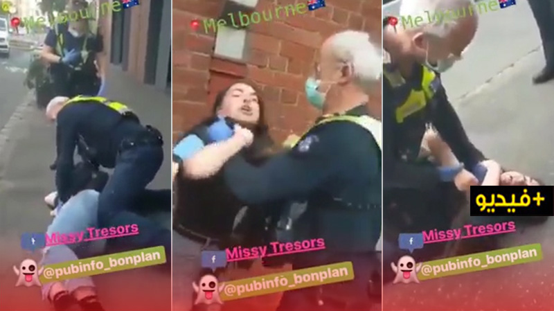 شاهدوا.. "عنف" شرطي خلال توقيف سيدة بسبب الكمامة يثير استياء عارما 