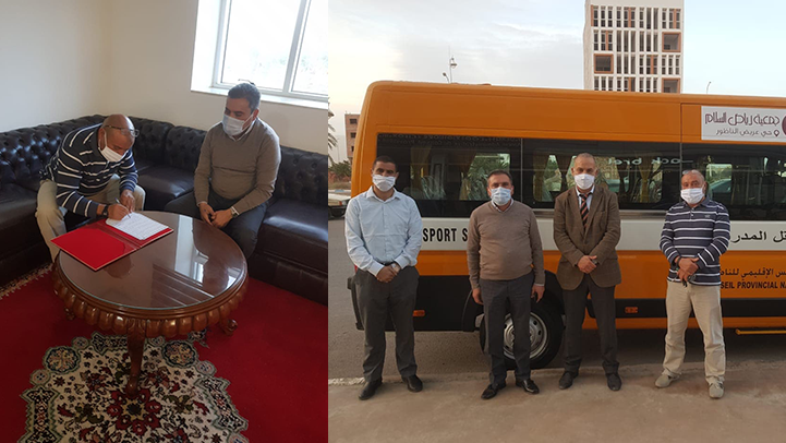 مجلس إقليم الناظور يسلم حافلات النقل المدرسي للأحياء ناقصة التجهيز 