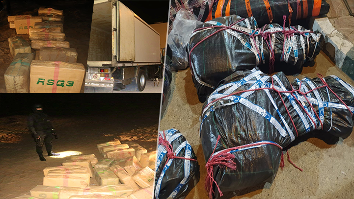 شاهدوا.. تفكيك شبكة للتهريب الدولي للمخدرات وحجز طنين من الحشيش وقاربين مطاطين وأربعة محركات بحرية نفاثة شاهدوا.. تفكيك شبكة للتهريب الدولي للمخدرات وحجز طنين من الحشيش وقاربين مطاطين وأربعة محركات بحرية نفاثة