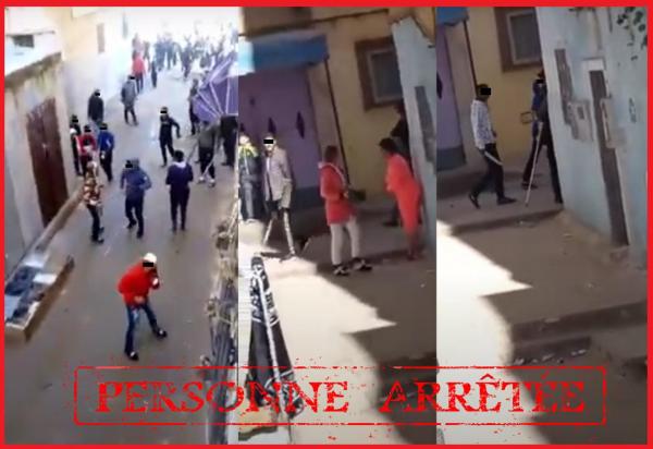 فيديو شجار بالحجارة والأسلحة البيضاء يستنفر رجال الأمن