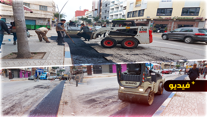 شاهدوا.. عملية "ترقيع" حفر الجيش الملكي وسط مطالب بإصلاح شامل للشارع