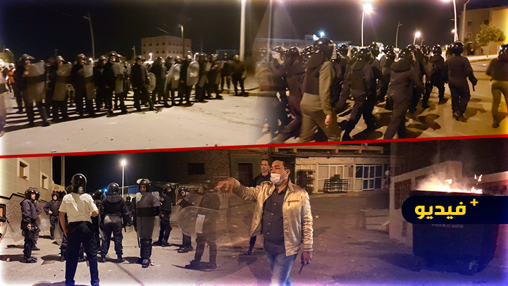 شاهدوا.. استعراض أمني لقوات حفظ النظام بالقرب من مدينة مليلية المحتلة  