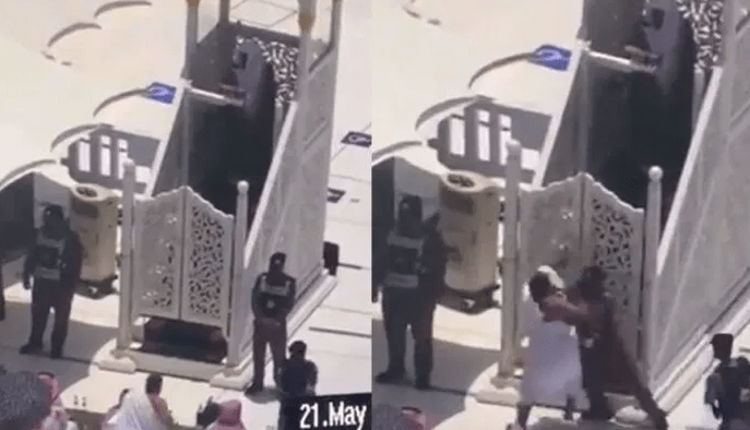 شاهدوا.. توقيف المعتدي على منبر الحرم المكي الذي ادعى أنه "المهدي المنتظر"