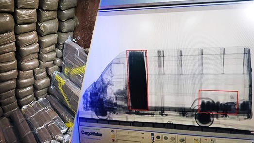 شاهدوا ... بهذه الطريقة حاول مهاجر تهريب حوالي طن ونصف من الحيشش من ميناء بني انصار