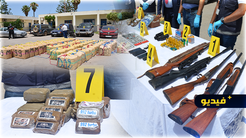 شاهدوا بالتفاصيل.. محجوزات شبكات تهريب المخدرات بالناظور