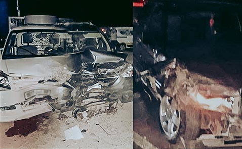 حادثة سير بين ثلاث سيارة تقود عناصر الدرك الملكي بالناظور لحجز كمية من الخمور