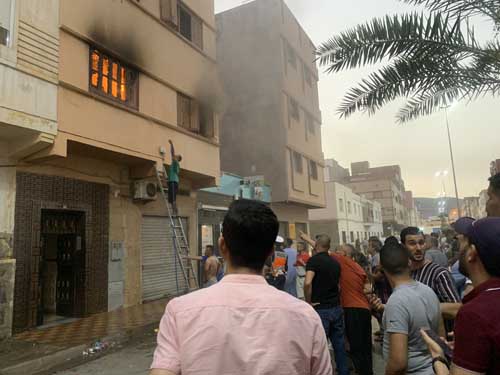 حريق شقة وسط الناظور يعيد تأخر الوقاية المدينة إلى الواجهة