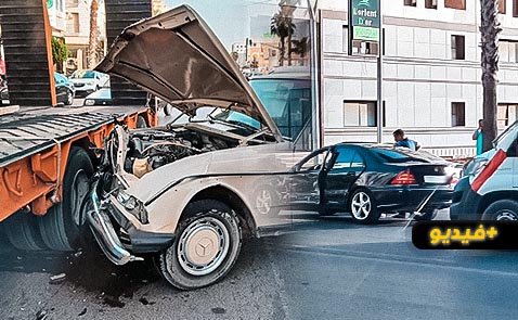  مسن يتسبب في حادثة سير مروعة وسط الناظور بعد فقدانه التحكم بمقود السيارة