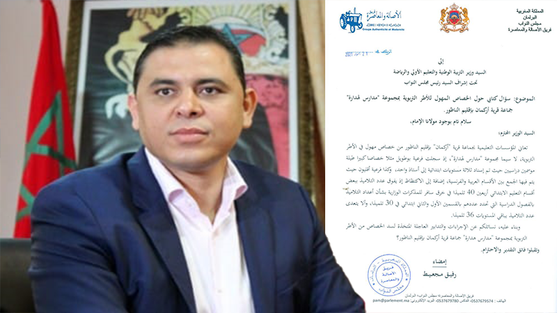 البرلماني رفيق مجعيط يراسل وزير التعليم حول الخصاص المهول للأطر التربوية بمدارس لهدارة 