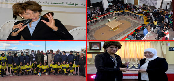 رئيسة الجامعة الملكية المغربية للرياضة للجميع نزهة بدوان تشرف على أنشطة رياضية وثقافية بإقليم الدريوش