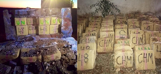 عملية كبيرة.. حجز أكثر من ثمانية أطنان من الحشيش كانت مخبأة في صخور الرخام عملية كبيرة.. حجز أكثر من ثمانية أطنان من الحشيش كانت مخبأة في صخور الرخام