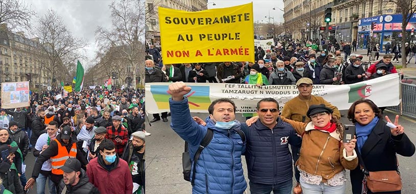 جزائريون بفرنسا يحتجون على نظام العسكر ويجددون مطالب الحراك الشعبي