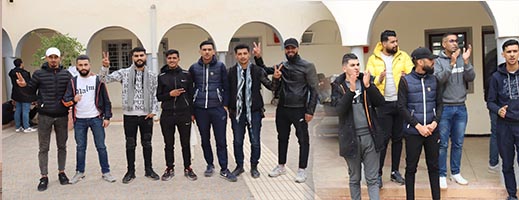 صور: بعد توقف حافلات النقل الجامعي.. الطلبة يحتجون داخل جماعة زايو 