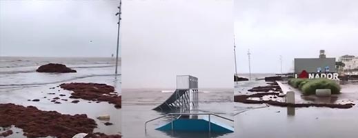 صور.. كورنيش الناظور يتحول إلى مسبح بدون حدود