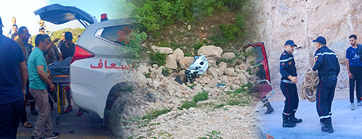 انقلاب سيارة في منعرج خطير واستنفار في صفوف السلطات