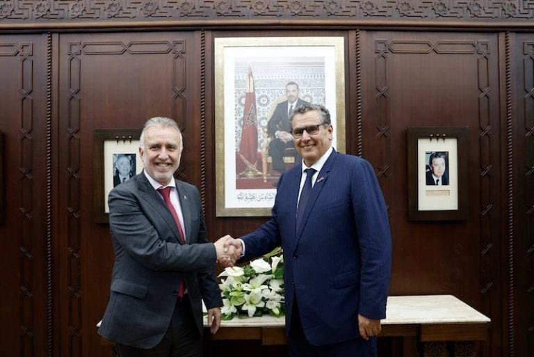 أخنوش في مباحثات مع رئيس حكومة جزر الكناري المجاورة أخنوش في مباحثات مع رئيس حكومة جزر الكناري المجاورة