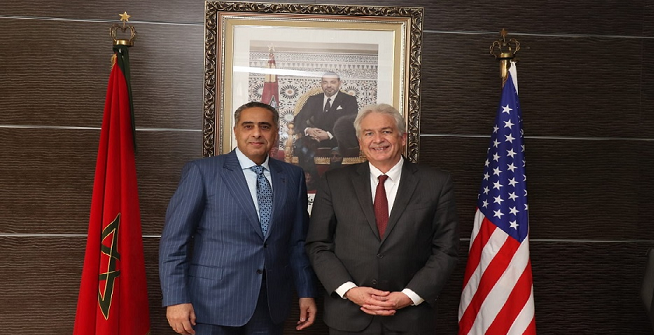 مدير وكالة الاستخبارات المركزية الأمريكية في المغرب والحموشي في استقباله مدير وكالة الاستخبارات المركزية الأمريكية في المغرب والحموشي في استقباله