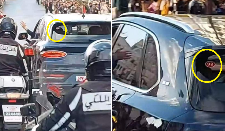 احتراما لقانون السير.. ولي العهد يقود سيارته مثبتا علامة 90 في الزجاج الخلفي احتراما لقانون السير.. ولي العهد يقود سيارته مثبتا علامة 90 في الزجاج الخلفي