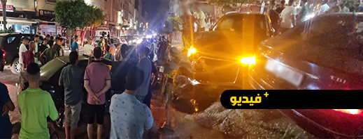 السرعة تتسبب في تصادم سيارتين وإصابة سيدة بالناظور 