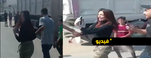 أسيرة إسرائيلية تبدو سعيدة أثناء اقتيادها إلى غزة أسيرة إسرائيلية تبدو سعيدة أثناء اقتيادها إلى غزة