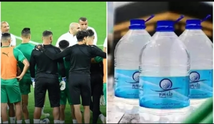 لاعب يوزع "ماء زمزم" بمعسكر المنتخب المغربي على زملائه