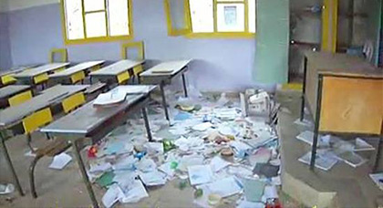 مدرسة تعليمية وسط الناظور تتحول إلى مرتع للمتسكعين فما بال السلطات