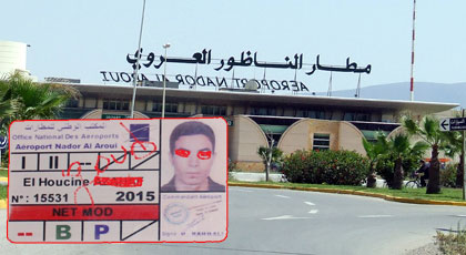 بالصور.. ها بطاقة الداعيشي لخدام فمطار العروي الذي تم إعتقاله قبل أن ينفذ مخططه الإرهابي