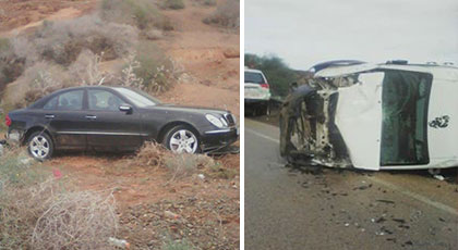 بالصور.. تسجيل أزيد من ثلاثة حوادث سير على الطريق الساحلية بسبب الأمطار‎