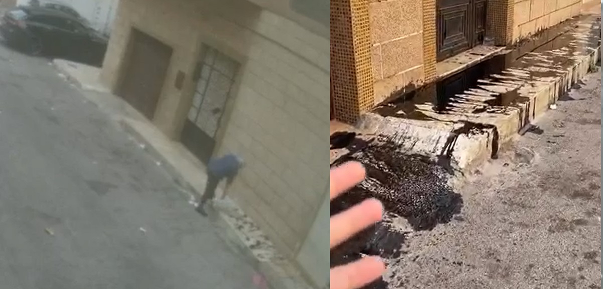 هل هو حسد أم غيرة أم مرض نفسي؟.. صب زيت السيارات وسط حي سكني وأمام محل تجاري بالناظور يثير الجدل