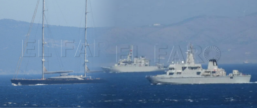 يخت مغربي محاط بسفن حربية قرب سبتة يثير التساؤلات يخت مغربي محاط بسفن حربية قرب سبتة يثير التساؤلات