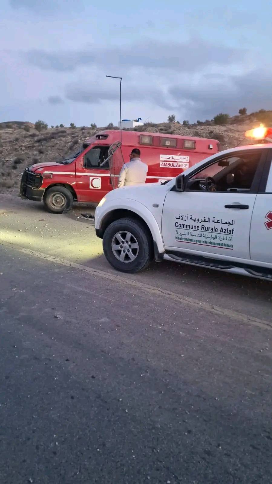 حادث مروري لسيارة الوقاية المدنية بين أزلاف وميضار