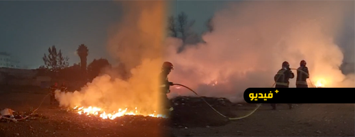 محيط سوق أولاد ميمون تحت وقع حريق طارئ