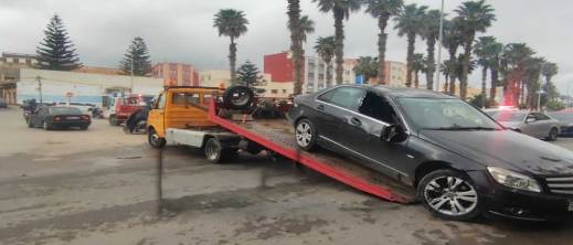 اصطدام قوي يخلف خسائر مادية فادحة في قلب بني انصار