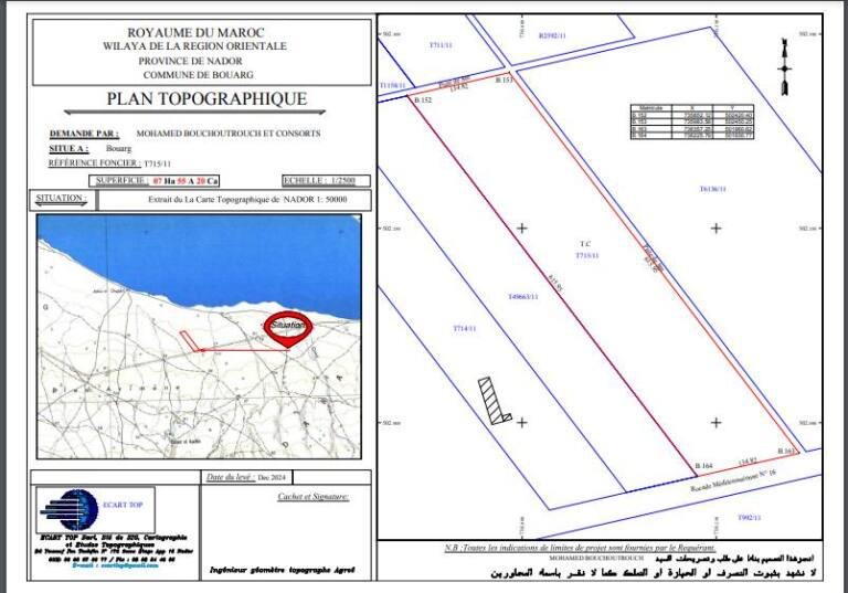 للراغبين في الاستثمار الفلاحي بالناظور: مزاد علني على أرض محفظة بمساحة 7 هكتار بمنطقة أولاد ستوت