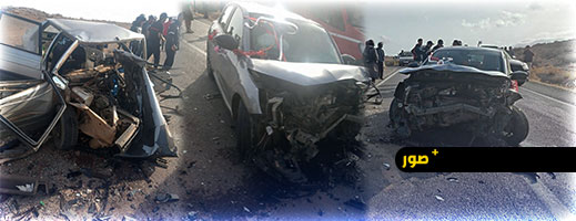 اصطدام عنيف بين سيارتين بالطريق بين جرسيف وصاكا يخلف عددا من المصابين