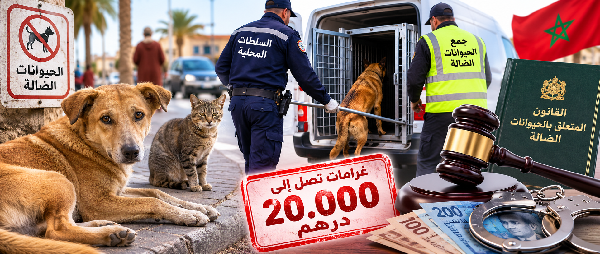 غرامات تصل إلى 20 ألف درهم وحبس للمخالفين.. هذه أبرز مقتضيات قانون الحيوانات الضالة بالمغرب