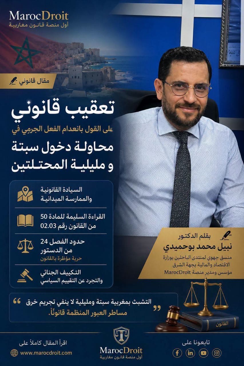 تعقيب على الدفع بانعدام الفعل الجرمي في محاولة دخول سبتة ومليلية المحتلتين