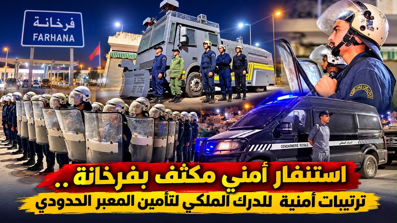 استنفار أمني مكثف بفرخانة.. ترتيبات محكمة للدرك الملكي لتأمين المعبر الحدودي