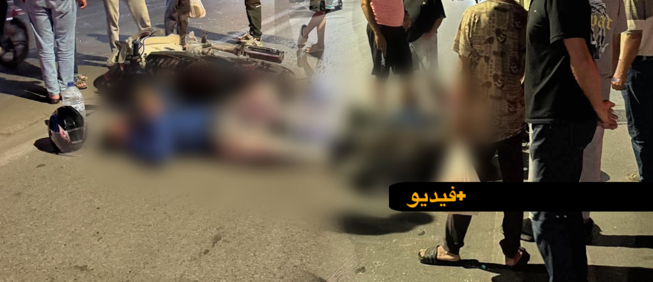 نزيف الطرقات يستمر بأزغنغان: اصطدام عنيف بين سيارة ودراجة نارية قرب إعدادية الزرقطوني